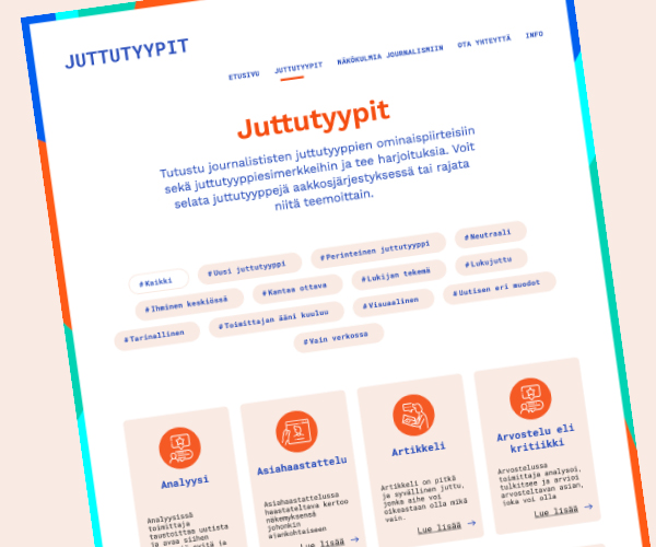 Juttutyypit oppimateriaalit projektikuva